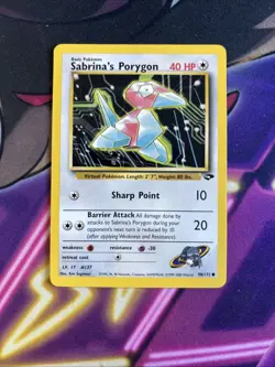 Sabrina's Porygon 98/132 Common Pokemon Gym Challenge Unlimited WOTC VLP 2000 - Image 1