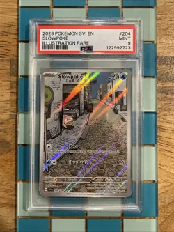 GRADED PSA 9 2023 Pokemon SVI EN Slowpoke Illustration Rare #204 - Image 1