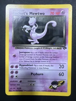 Pokemon 1999 Holo Gym Challenge Holo Rare Rocket’s Mewtwo 14/132 - Image 1