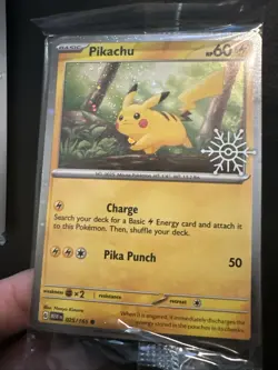 Pikachu 025/165 Pokemon Holiday Calendar 2023 Festive Stamp Promo SEALED NM Mint - Image 2