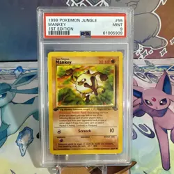 Mankey 1999 Pokemon Jungle 1st Edition 55/64 PSA MINT 9 - Image 1
