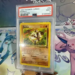 Mankey 1999 Pokemon Jungle 1st Edition 55/64 PSA MINT 9 - Image 3