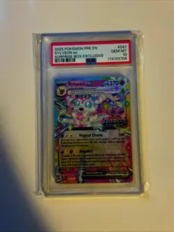 Pokemon Prismatic Evolutions Surprise Box Sylveon EX, PSA 10 - Image 1