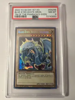 PSA 8 Blue Eyes White Dragon Tin Of The Pharoahs Gods Yu-Gi-Oh! MP22-EN266 - Image 1