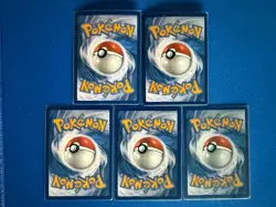Poliwrath RevHolo+Poliwhirl (x2/1 RevHolo)+Poliwag (x2) 5-card Pokemon lot - PWE - Image 2