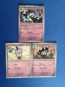 Gothitelle + Gothorita + Gothita 3-card Paldea Evolved Pokemon lot - PWE - Image 1