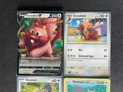 Greedent V Shining Fates(+1) + Skwovet (x2/1 RevHOLO) 4-card Pokemon lot - PWE - Image 3