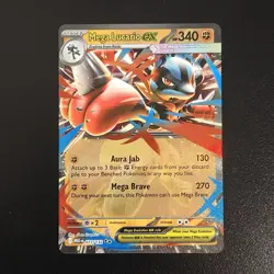 Mega Lucario ex 077/132 Me01: Mega Evolution Holo Pokemon card - Image 1