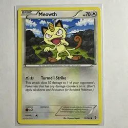 Meowth 74/124 Regular Non-Holo Card XY Fates Collide Pokemon TCG LP - Image 1