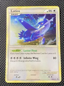 Latios and Latias HGSS10 + HGSS11 Swirl Black Star Promo Rare Holo Pokemon Cards - Image 2