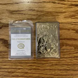 23K Gold Plated CHARIZARD Trading Card 1999 Burger King Pokemon Ball - Image 4