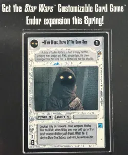 1999 Star Wars CCG SWCCG Promo card R'kik D'nec Rare Unpunched FREE SHIPPING - Image 2
