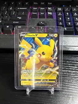 PIKACHU V Full Art Shining Fates Black Star Promo SWSH061 Pokemon Card NM - Image 1