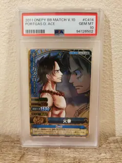 [PSA 10] One Piece OnePY Card Bandai 2011 Holo GR C414 Ace Luffy Rare - Image 4