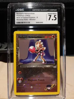 Rocket's Hitmonchan Cgc 7.5 Winner Best Of Game Promos 9 2003 Reverse Holo NM + - Image 1