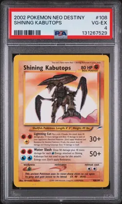 PSA 4 VG-EX Shining Kabutops Neo Destiny Holo Secret Rare Pokemon Card 108/105 - Image 3