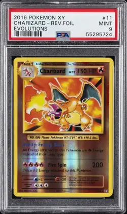 2016 POKEMON XY EVOLUTIONS #11 CHARIZARD-REVERSE FOIL PSA 9 - Image 1