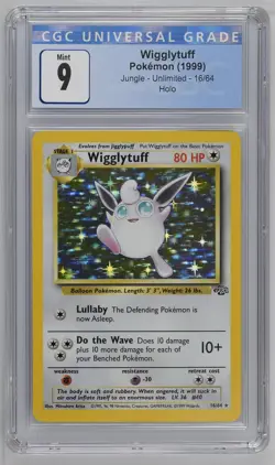 1999 POKEMON JUNGLE UNLIMITED WIGGLYTUFF 16/64 HOLO CGC 9 PSA - Image 1