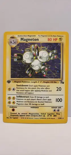 Pokemon TCG Magneton 11/62 Fossil Holo Rare 1999 1st Edition WOTC - Image 1