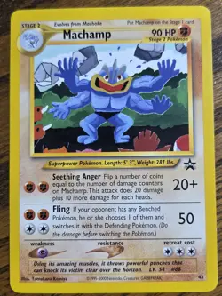 Pokemon Wotc Black Star Promo # 43 Machamp - Image 1