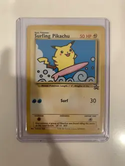 Surfing Pikachu #28 Black Star Promo WOTC Damaged - Image 1