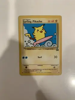 Surfing Pikachu #28 Black Star Promo WOTC Damaged - Image 2