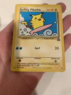 Surfing Pikachu #28 Black Star Promo WOTC Damaged - Image 3