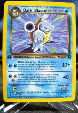 Dark Blastoise Pokemon Team Rocket 1st Edition 20/82 NON-Holo Rare LP - EX+/NM- - Image 1
