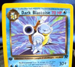 Dark Blastoise Pokemon Team Rocket 1st Edition 20/82 NON-Holo Rare LP - EX+/NM- - Image 2