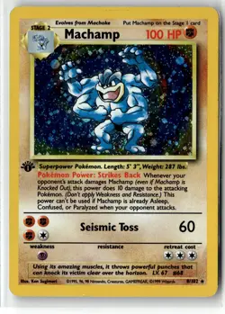 Machamp ? 008/102 Deck Exclusives Holo 1st Edition WOTC Pokemon MP - Image 1