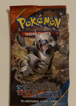 EMPTY Pokemon XY Primal Clash M Mega Aggron EX Booster Pack TORN - Image 1