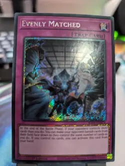 YuGiOh! Evenly Matched RA01-EN074 Platinum Rare 1st Ed - Image 1