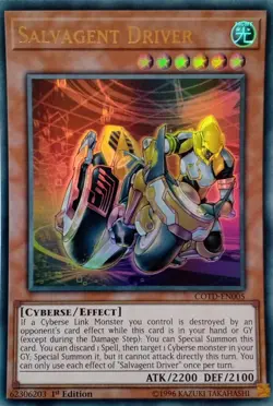 COTD-EN005 SALVAGENT DRIVER ULTRA RARE 1ST EDITION YuGiOh CARD - Image 1