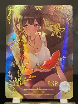 Goddess Story CCG Anime Waifu Doujin Holo Foil Card SSR - Watermelon Girl - Image 1