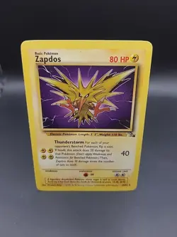 Pokemon TCG Zapdos Fossil Card 30/62 Unlimited Rare Non Holo - HP - Image 1