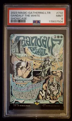 Gandalf the White (Borderless Poster) MTG The Lord of the Rings PSA 9 - Image 1