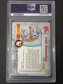 Pokemon Topps TV Blastoise #9 1999 Rainbow Foil PSA 8 - Image 2