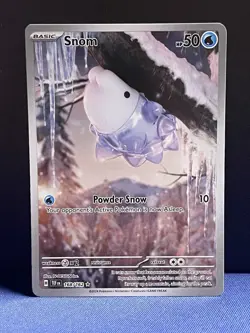 Pokemon TCG Snom 168/162 Temporal Forces Holo Card, Illustration Rare, Full Art - Image 1