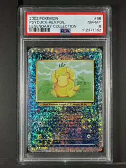 Psyduck Reverse Foil #88 2002 Pokemon Legendary PSA 8 250001 - Image 1