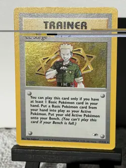 Lt. Surge 17/132 Holo Rare 2000 Gym Heroes WOTC Pokemon TCG Trainer Swirl! 👀💫 - Image 1