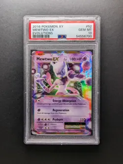 PSA 10 - 2016 Pokemon MEWTWO EX - 52/108 - Holo - Rare - XY Evolutions - Image 1