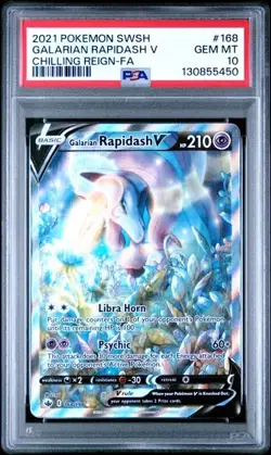Pokemon TCG Galarian Rapidash V 168/198 Alternate Art Chilling Reign PSA 10 - Image 1