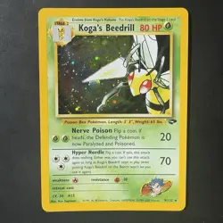 Pokemon Vintage Koga's Beedrill Gym Challenge Unlimited Holo Rare Wotc swirls - Image 1