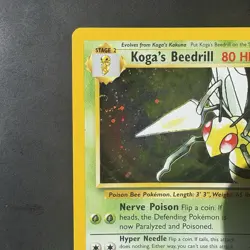 Pokemon Vintage Koga's Beedrill Gym Challenge Unlimited Holo Rare Wotc swirls - Image 2