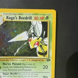 Pokemon Vintage Koga's Beedrill Gym Challenge Unlimited Holo Rare Wotc swirls - Image 3
