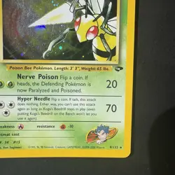 Pokemon Vintage Koga's Beedrill Gym Challenge Unlimited Holo Rare Wotc swirls - Image 4
