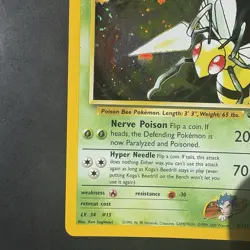 Pokemon Vintage Koga's Beedrill Gym Challenge Unlimited Holo Rare Wotc swirls - Image 5