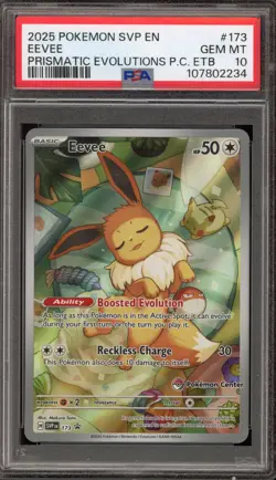 Pokemon Center Stamp Eevee Prismatic Evolutions ETB Promo SVP EN 173 PSA 10 - Image 1