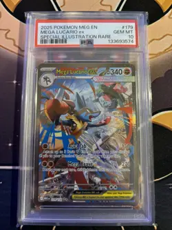 Pokemon Mega Lucario ex Mega Evolution Special Illustration Rare #179 PSA 10 - Image 1