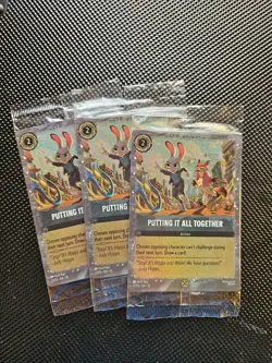 x3 Putting It All Together EXCLUSIVE Lorcana Movie Promo Zootopia 2 SEALED Cards - Image 1